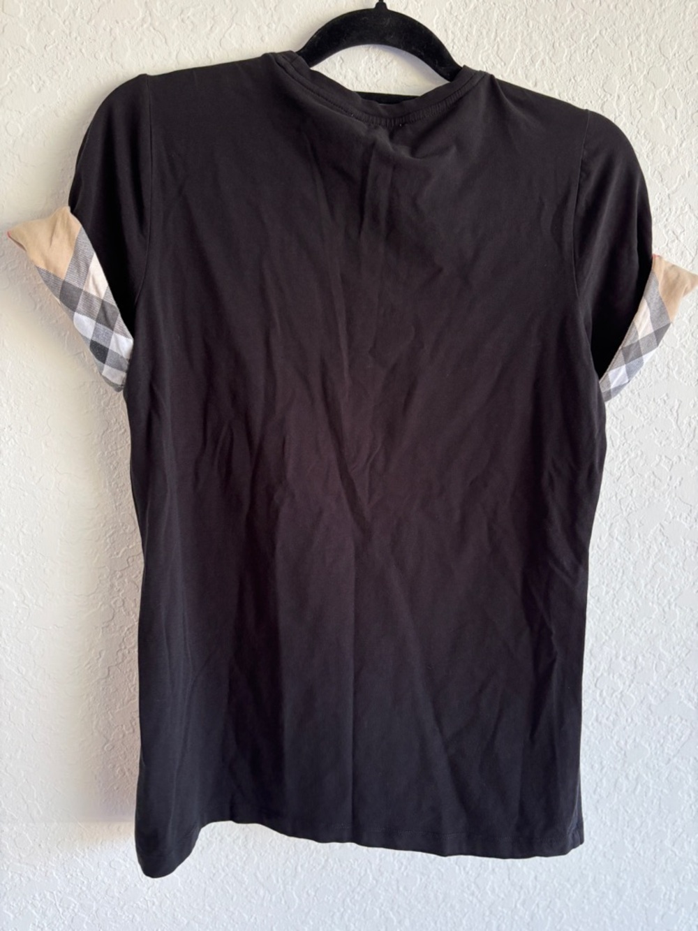 Burberry Black Logo T-Shirt Women’s SZ L Designer Luxury Cotton Tee Crew Neck - Picture 4 of 13